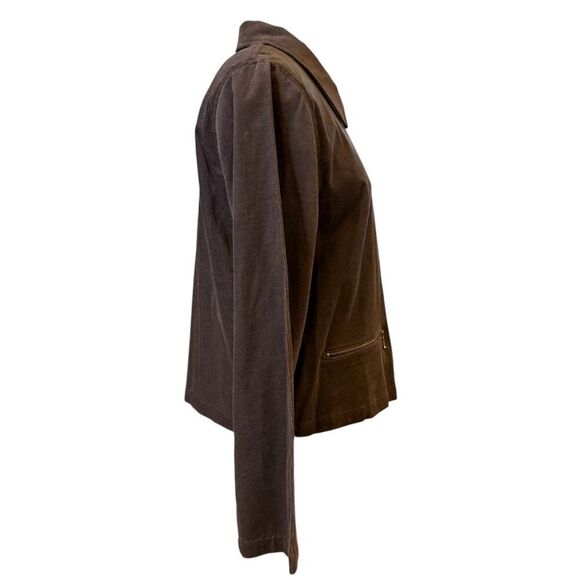 White Stag Gull Zip Gray Corduroy Jacket Sz. L Zip Pockets - Picture 8 of 10